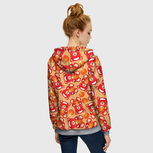 Женская толстовка на молнии Медовые мишки / 3D-Меланж – фото 4