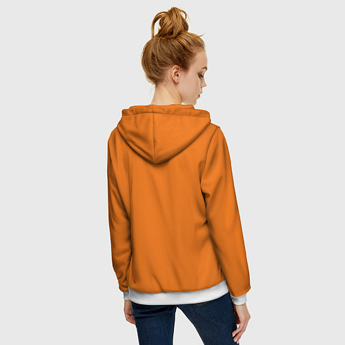 Женская толстовка на молнии Весёлая тыква верх / 3D-Белый – фото 4