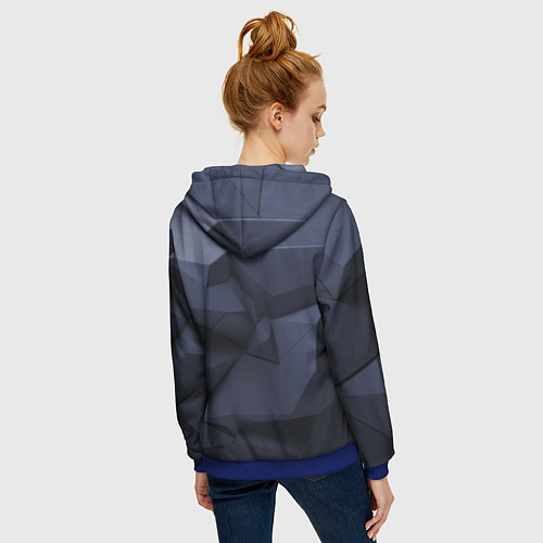 Женская толстовка на молнии Трехмерные плиты / 3D-Синий – фото 4
