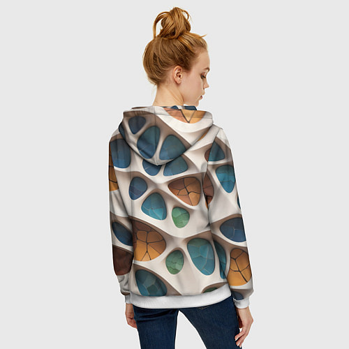 Женская толстовка на молнии Вдохновлено Антонио Гауди / 3D-Белый – фото 4
