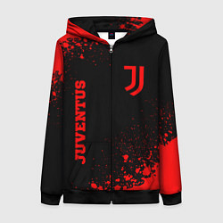 Толстовка на молнии женская Juventus - red gradient вертикально, цвет: 3D-черный