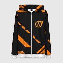 Женская толстовка на молнии Half life geometry orange