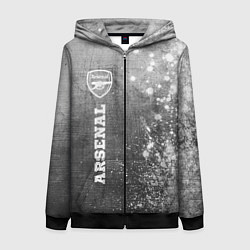 Толстовка на молнии женская Arsenal - grey gradient по-вертикали, цвет: 3D-черный