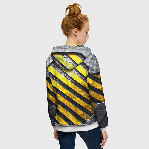 Женская толстовка на молнии RUST grunge / 3D-Белый – фото 4