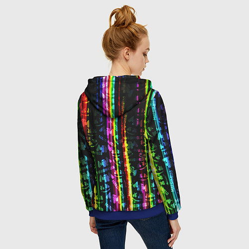 Женская толстовка на молнии Marshmello градиент / 3D-Синий – фото 4