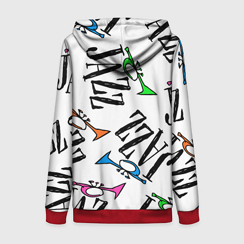 Женская толстовка на молнии Just jazz in color / 3D-Красный – фото 2