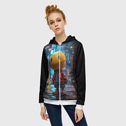 Толстовка на молнии женская Urban Pac 8bit, цвет: 3D-белый — фото 2