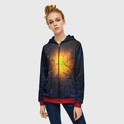 Толстовка на молнии женская Абстракция зарождение звезды, цвет: 3D-красный — фото 2