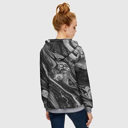 Женская толстовка на молнии Чернила / 3D-Меланж – фото 4