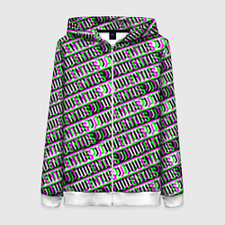 Толстовка на молнии женская Juventus glitch pattern, цвет: 3D-белый