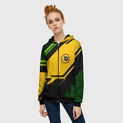 Толстовка на молнии женская Serious Sam geometry, цвет: 3D-черный — фото 2