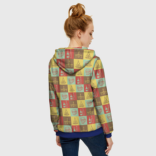 Женская толстовка на молнии Немецкий паб / 3D-Синий – фото 4