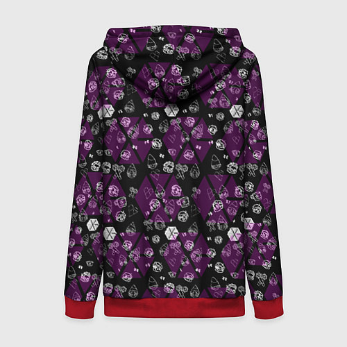 Женская толстовка на молнии Exo в фиолетовом / 3D-Красный – фото 2