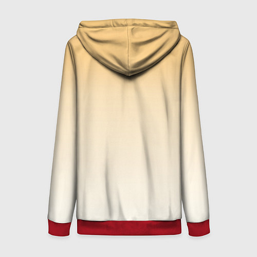 Женская толстовка на молнии Градиент желтый с цветами / 3D-Красный – фото 2