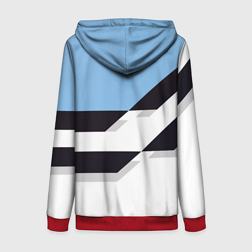 Женская толстовка на молнии PUBG geometry steel / 3D-Красный – фото 2