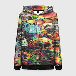 Толстовка на молнии женская Кислотные рисунки психоделика, цвет: 3D-черный