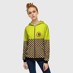 Толстовка на молнии женская Serious Sam pattern, цвет: 3D-черный — фото 2