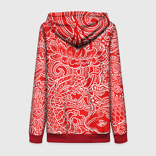 Женская толстовка на молнии Assassins Creed shadows / 3D-Красный – фото 2