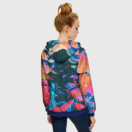 Женская толстовка на молнии Colors / 3D-Синий – фото 4