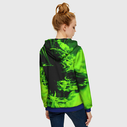 Женская толстовка на молнии Half life кислотное лого огонь / 3D-Синий – фото 4