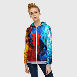 Толстовка на молнии женская Starcraft fire steel, цвет: 3D-меланж — фото 2