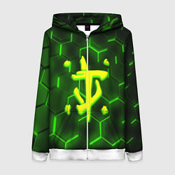 Женская толстовка на молнии Doom кислотная броня