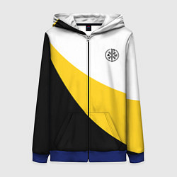 Толстовка на молнии женская Мы русские с нами Бог малый черный кцк Николай II, цвет: 3D-синий