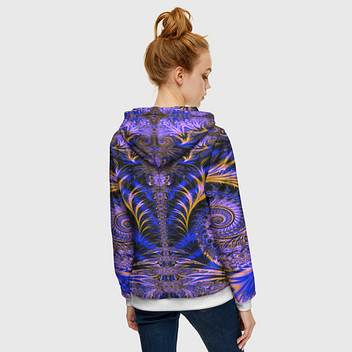 Женская толстовка на молнии Оптический визуальный стиль / 3D-Белый – фото 4