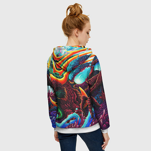 Женская толстовка на молнии Doom monster mars / 3D-Белый – фото 4