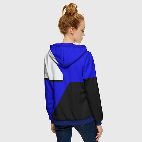 Женская толстовка на молнии Portal geometry steel game / 3D-Синий – фото 4