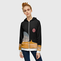 Толстовка на молнии женская Arrakis sandworm Dune, цвет: 3D-белый — фото 2