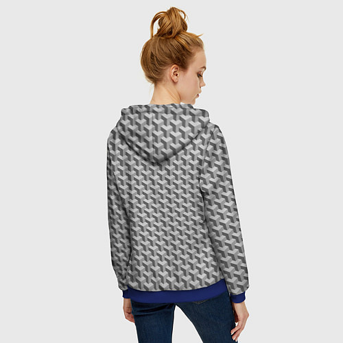 Женская толстовка на молнии Куб на кубе / 3D-Синий – фото 4