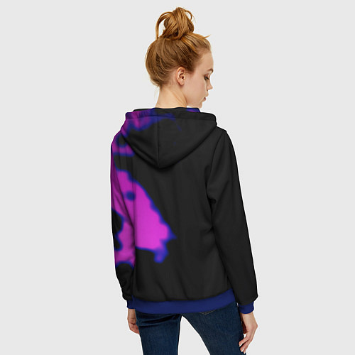 Женская толстовка на молнии Sally Face неон краски / 3D-Синий – фото 4