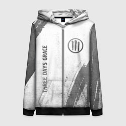 Толстовка на молнии женская Three Days Grace - white gradient вертикально, цвет: 3D-черный