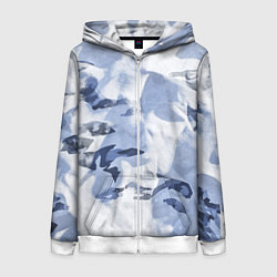 Толстовка на молнии женская Альпийский камуфляж, цвет: 3D-белый