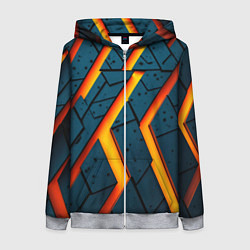 Женская толстовка на молнии Металлическая броня и оранжевое свечение