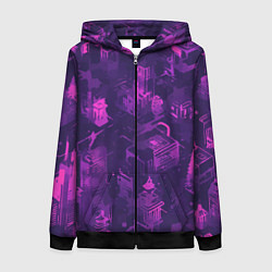 Женская толстовка на молнии Неоновый городок