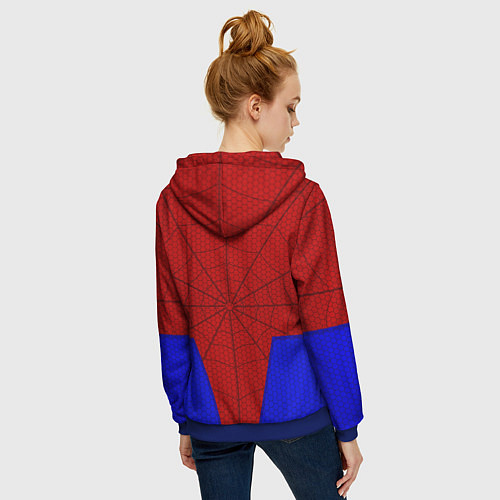 Женская толстовка на молнии Spider-Man - eyes / 3D-Синий – фото 4