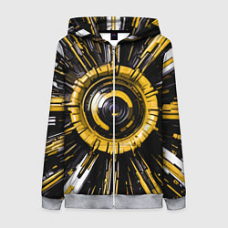 Женская толстовка на молнии Чёрно-жёлтая сфера киберпанк