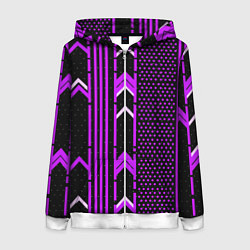 Женская толстовка на молнии Фиолетовые обои на чёрном фоне