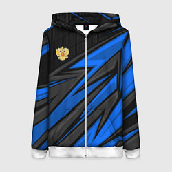 Женская толстовка на молнии Российский герб - Синий спорт