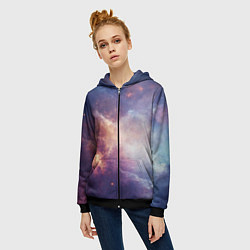 Толстовка на молнии женская Туманности космоса, цвет: 3D-черный — фото 2