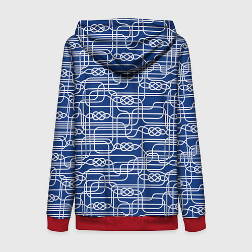 Женская толстовка на молнии Паттерн с узлами водопроводного лабиринта / 3D-Красный – фото 2