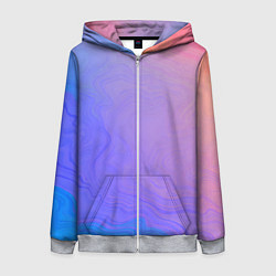 Женская толстовка на молнии Сине фиолетовый градиент