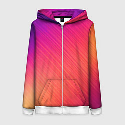 Женская толстовка на молнии Градиент в косую полоску