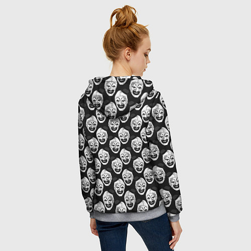 Женская толстовка на молнии Funny terrifier clown Art / 3D-Меланж – фото 4