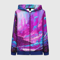 Женская толстовка на молнии Фиолетовая кислотная абстракция