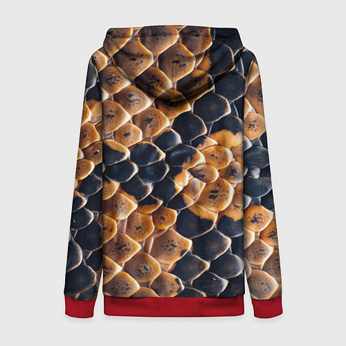 Женская толстовка на молнии Змеиный талисман / 3D-Красный – фото 2