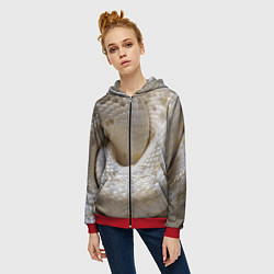 Толстовка на молнии женская Мой удав, цвет: 3D-красный — фото 2