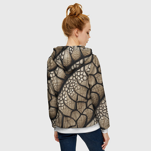 Женская толстовка на молнии Найди змею / 3D-Белый – фото 4